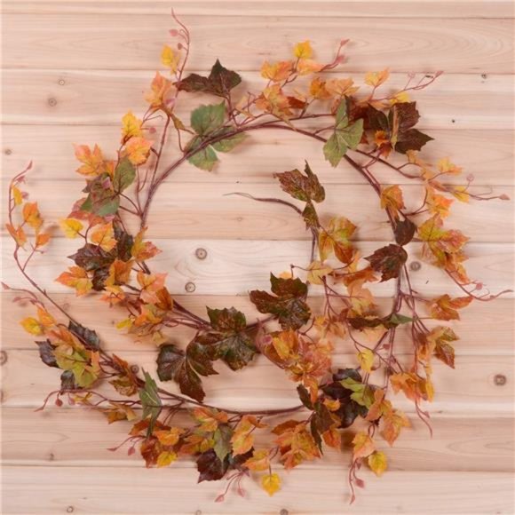 2Pack Fall Maple Leaf Garland -6.5ft/Piece ArtificialFall Foliage Garland Autumn - Picture 2 of 7